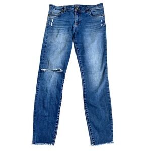 Kut from the Kloth Ankle Skinny Jeans, Sz. 10, Ripped/Distressed/Raw Edge Hem